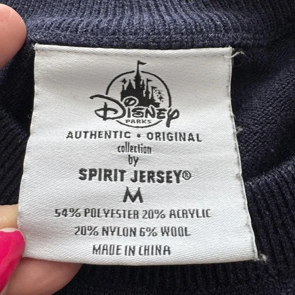 Disney Walt Disney World Spirit Jersey Sweater Womens Medium Blue Knit Pullover - Picture 2 of 6